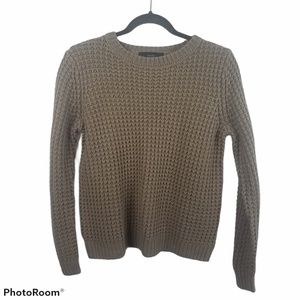 *Forever 21 Scoop Neck Crop Boxy Brown Sweater Chunky Cottage Country Western